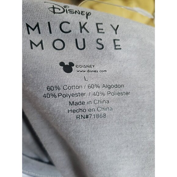 Disney Mickey Mouse Tie Dye Womans Crop Top Tee T-shirt Sz L Lightweight Grey - Picture 11 of 11